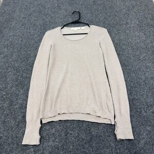 Inhabit Sweater Womens P Beige Cashmere Thumbhole Cuff Crew Neck Minimalist Luxe